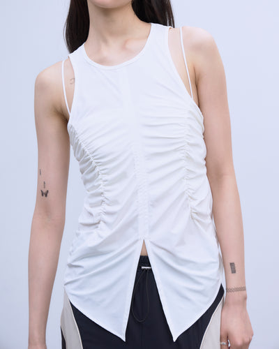BACK CUTOUT GATHERED TANK
