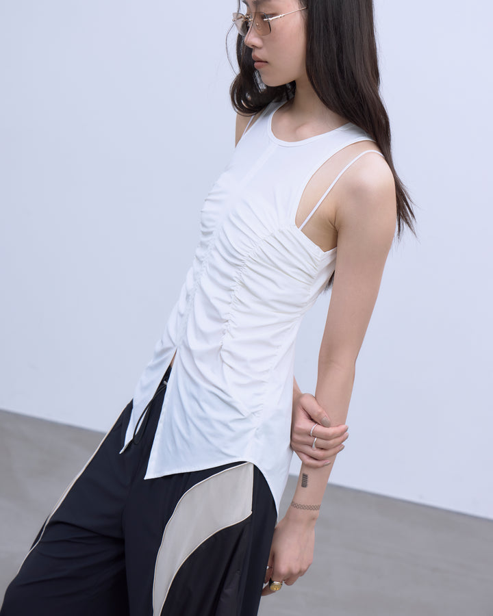 BACK CUTOUT GATHERED TANK