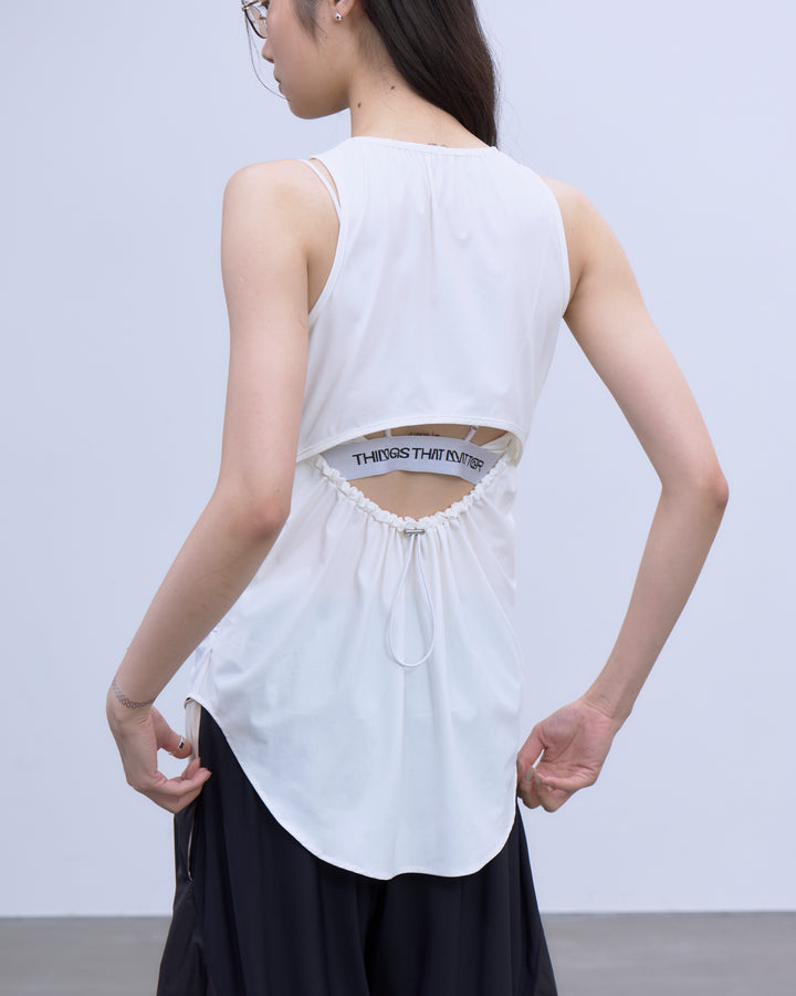 BACK CUTOUT GATHERED TANK