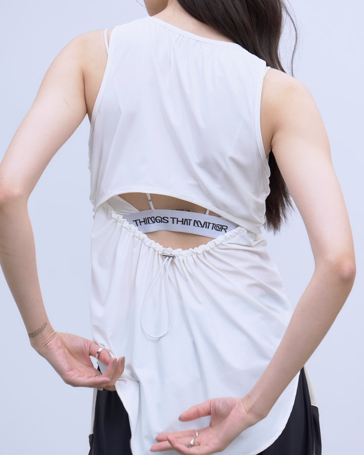 BACK CUTOUT GATHERED TANK