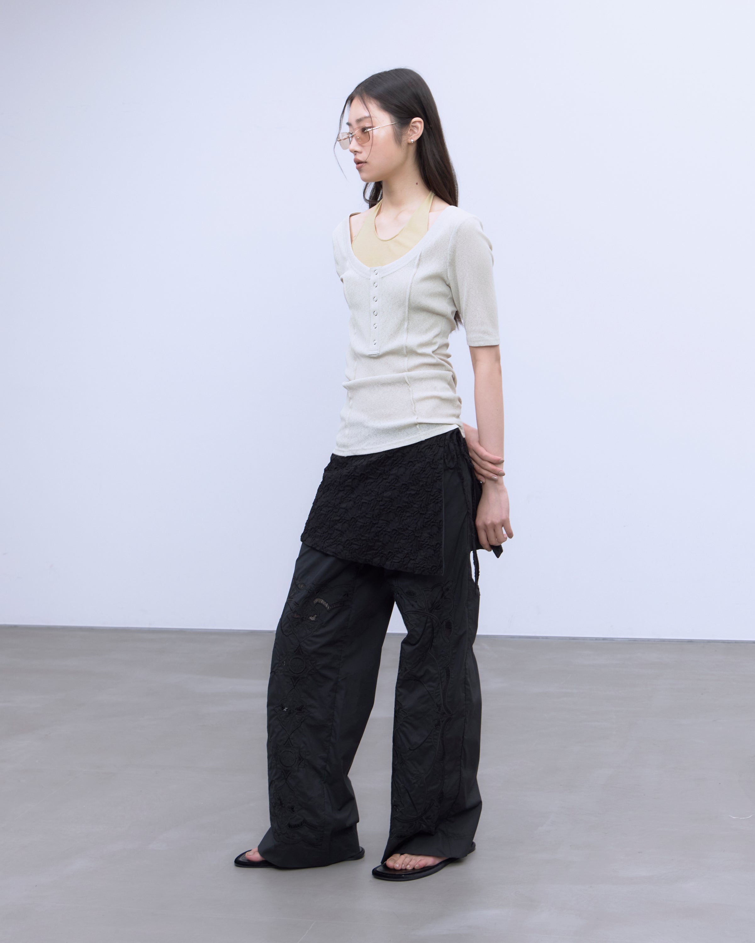 CHAOS EMBROIDERY LAYERED PANTS | SENSE 17_ | STORE | THINGS THAT