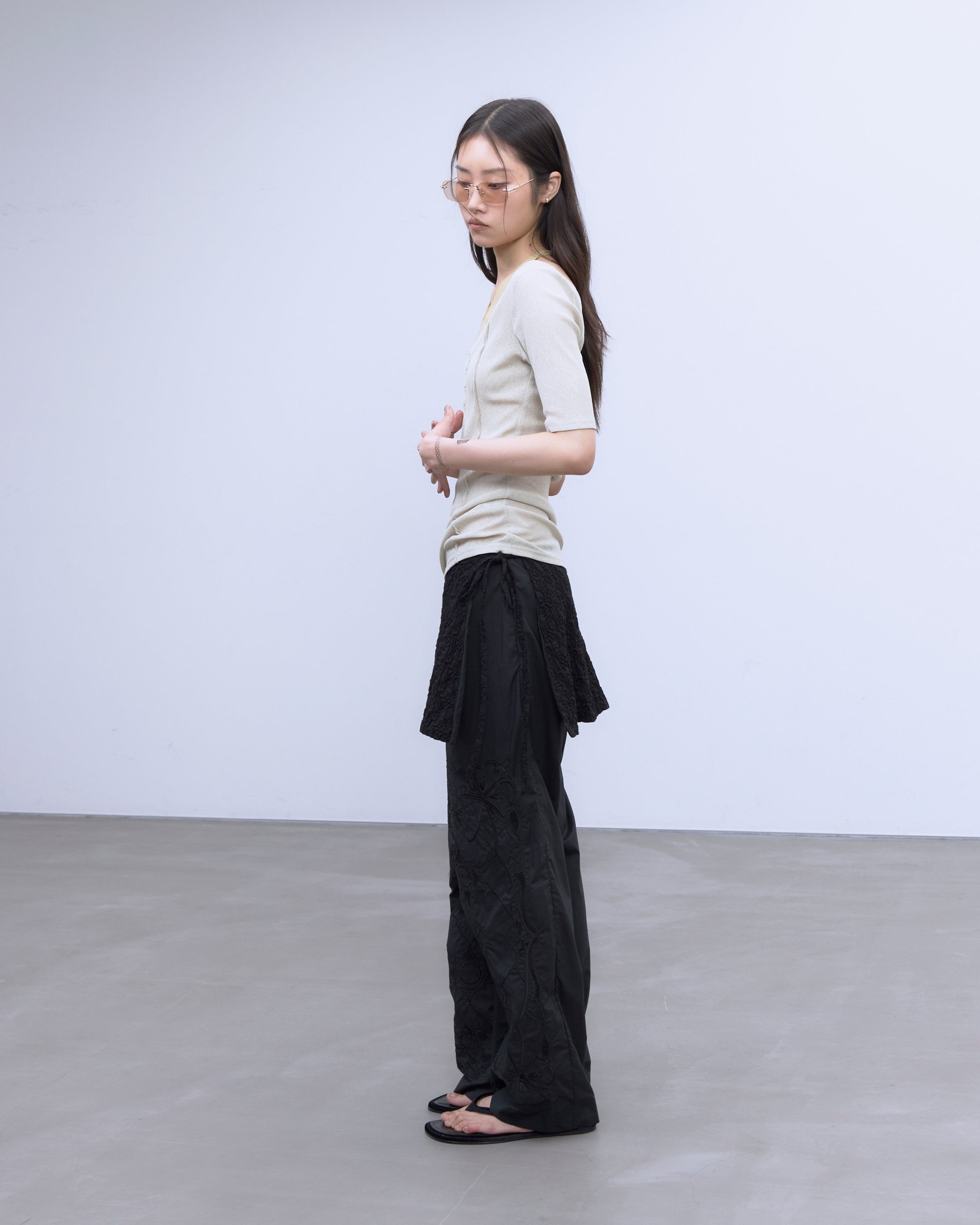 CHAOS EMBROIDERY LAYERED PANTS | SENSE 17_ | STORE | THINGS THAT