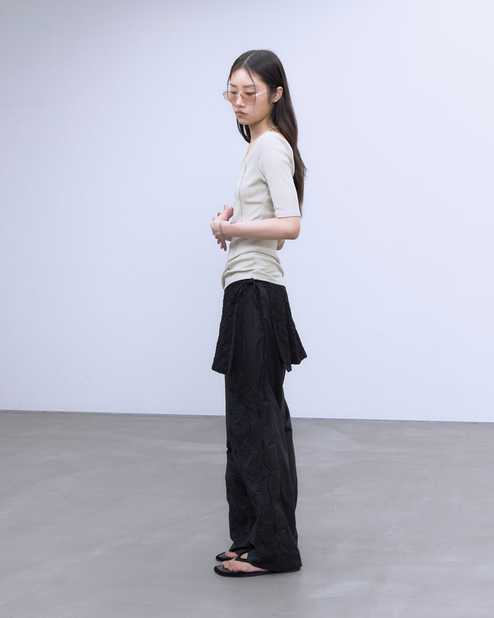 CHAOS EMBROIDERY LAYERED PANTS