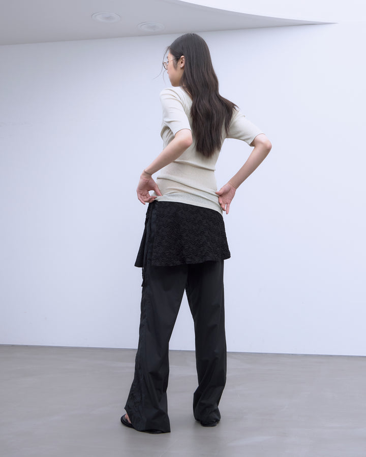 CHAOS EMBROIDERY LAYERED PANTS