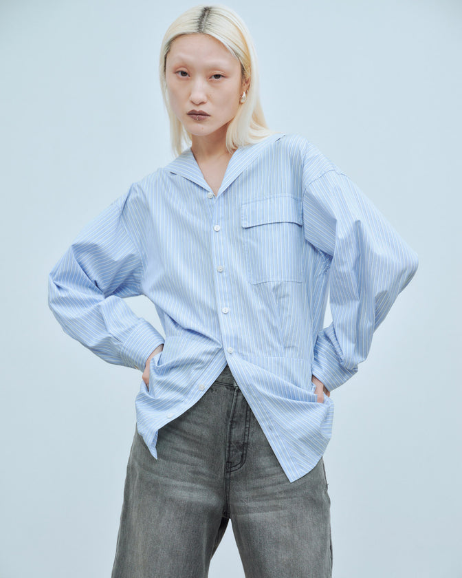 SAILOR BLOUSING STRIPE SHIRT