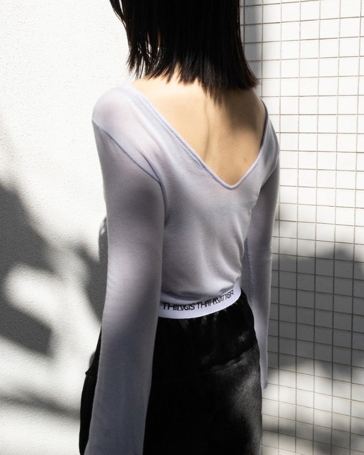 SHEER JERSEY TOPS(CASHMERE SILK MIX)