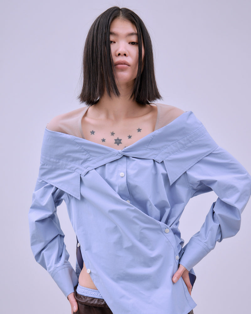 PRETENSE OFF-SHOULDER MANY WAY SHIRTS