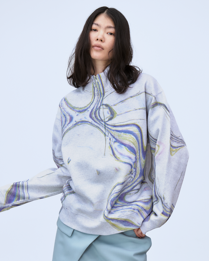 MICROCOSMOS PRINT HALF-ZIP PULLOVER