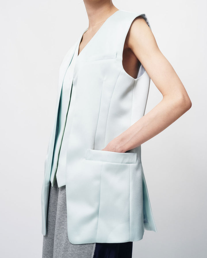 DOUBLE SATIN LAYERED GILET