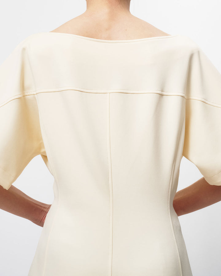 DIMENSIONAL SCUBA JERSEY BLOUSE