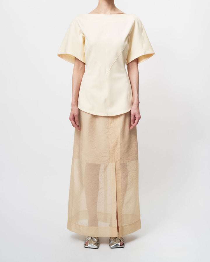 DIMENSIONAL SCUBA JERSEY BLOUSE