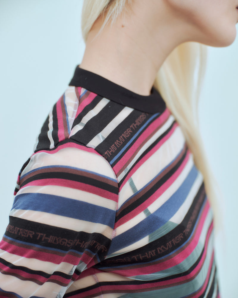 SHEER LOGO BORDER TOPS