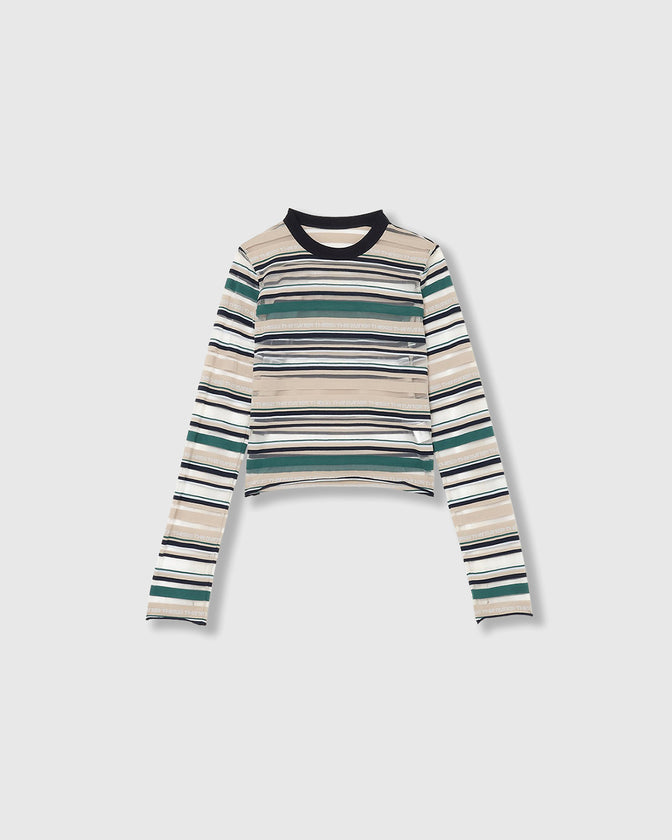 SHEER LOGO BORDER TOPS