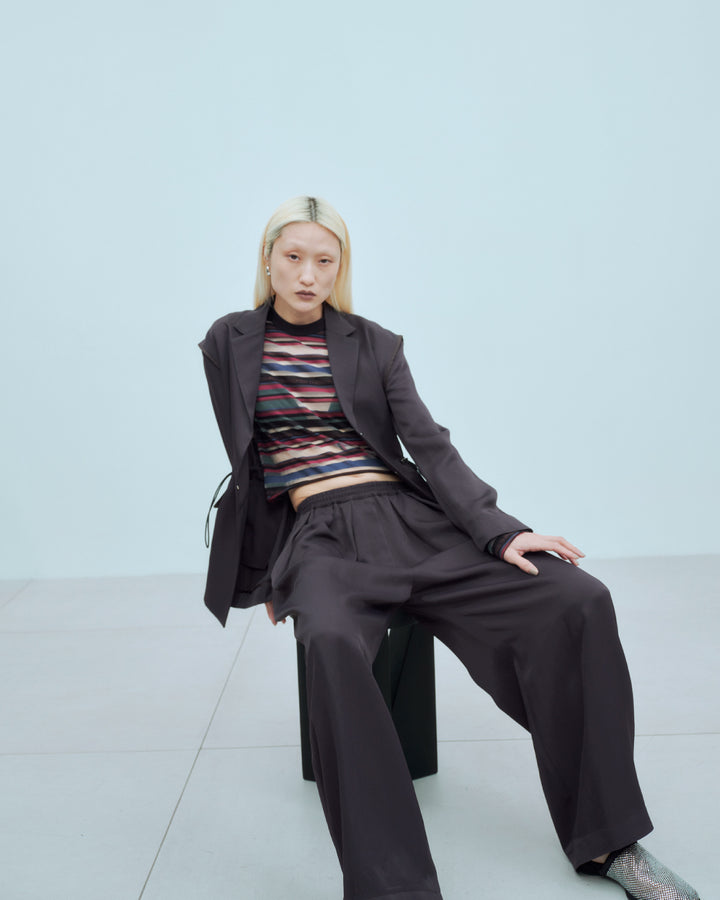 SHEER LOGO BORDER TOPS