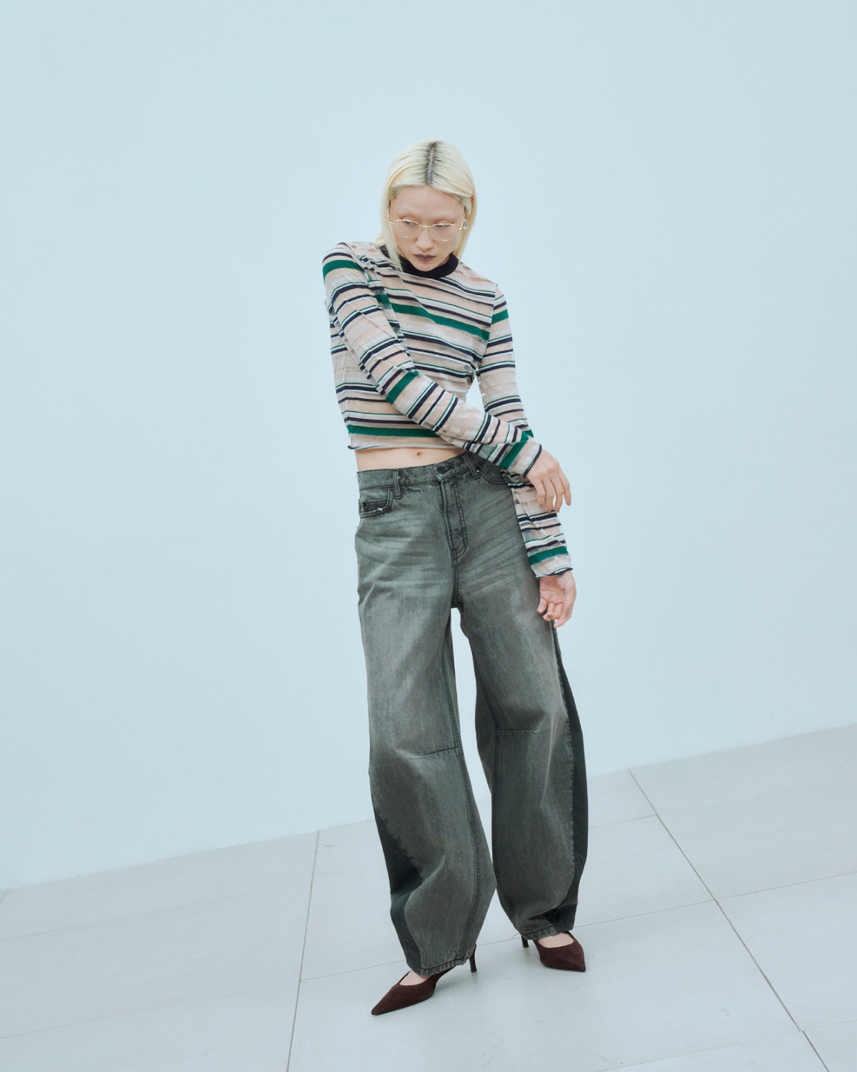 トップス Esan SHEER LOGO BORDER TOPS | TOPS | STORE | THINGS THAT MATTER ONLINE