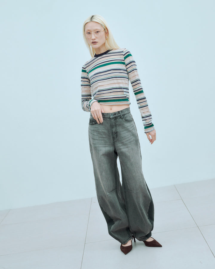 SHEER LOGO BORDER TOPS