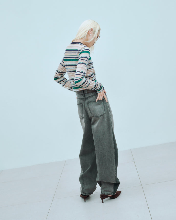 SHEER LOGO BORDER TOPS
