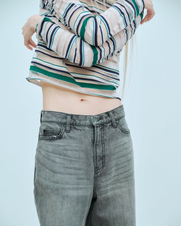 SHEER LOGO BORDER TOPS