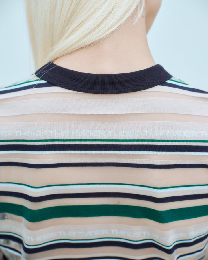 SHEER LOGO BORDER TOPS