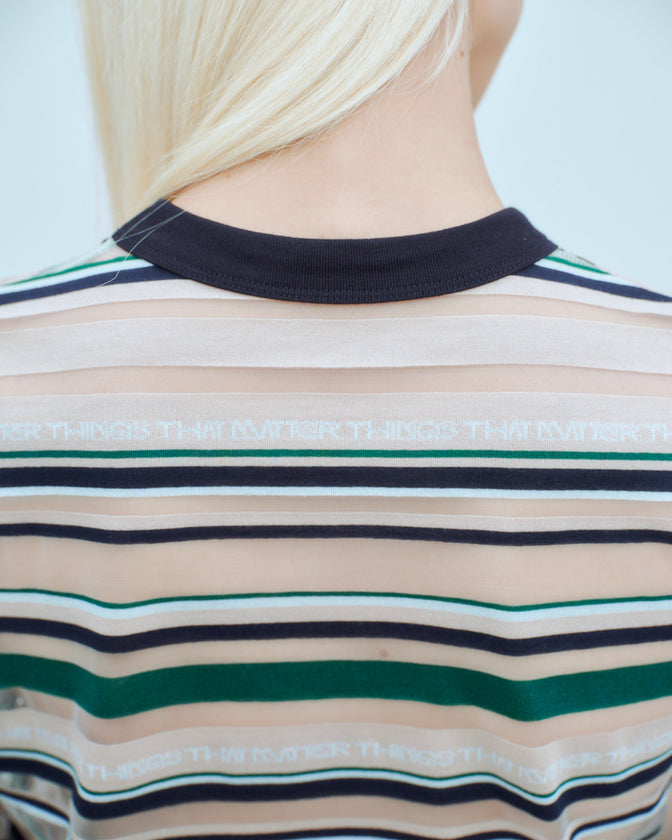 SHEER LOGO BORDER TOPS