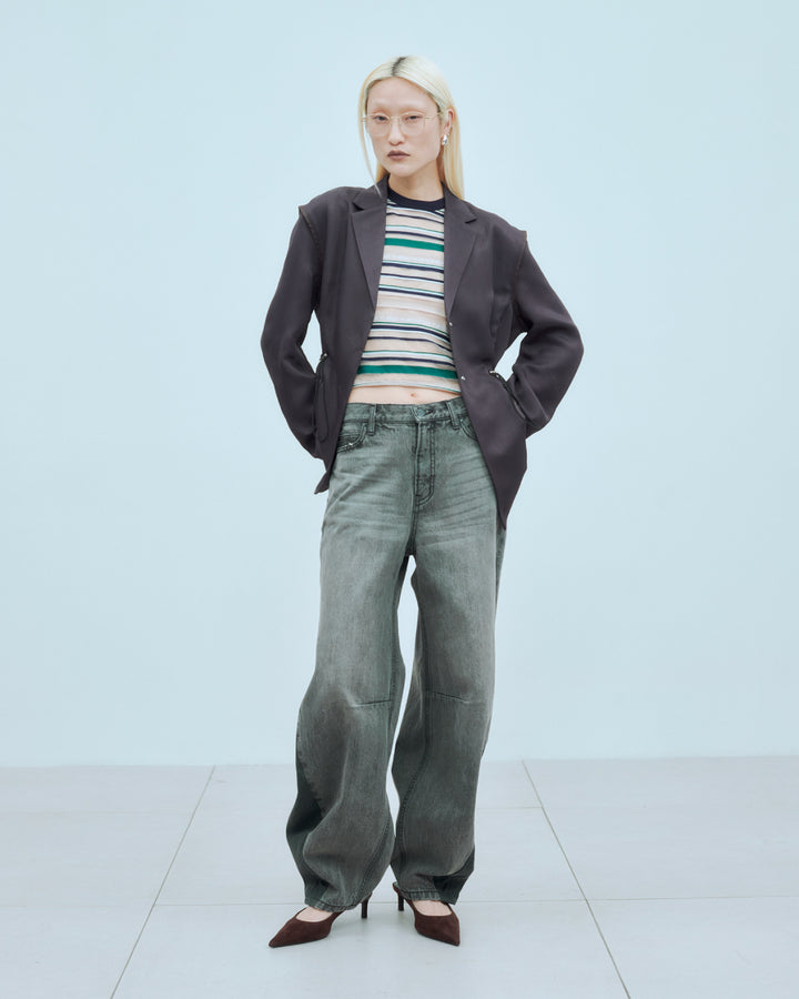 SHEER LOGO BORDER TOPS