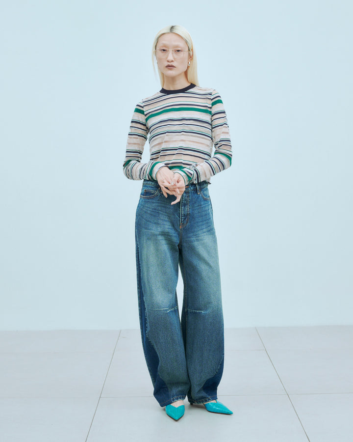 SHEER LOGO BORDER TOPS