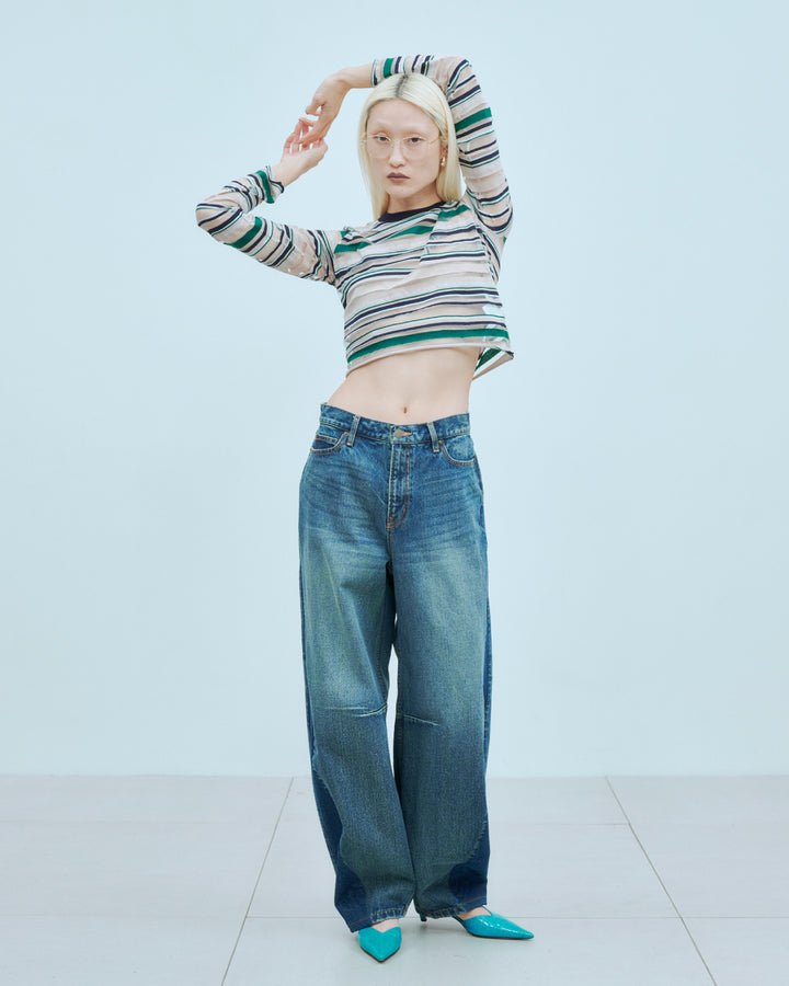 SHEER LOGO BORDER TOPS