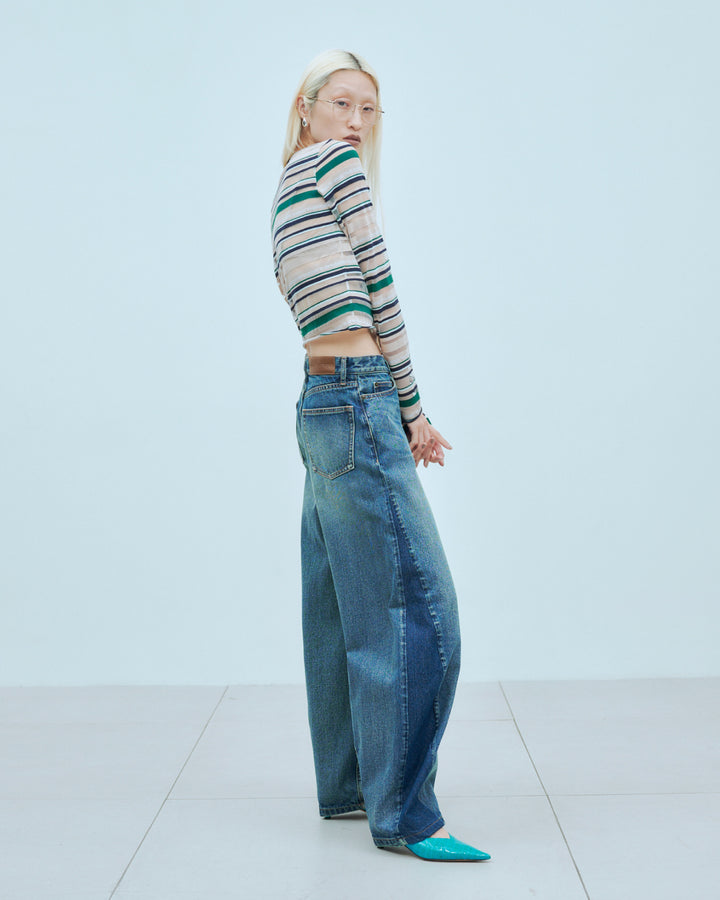 SHEER LOGO BORDER TOPS