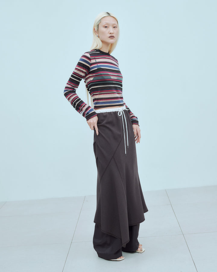 SHEER LOGO BORDER TOPS