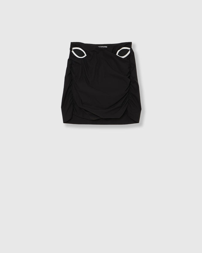 GATHERED TAFFETA SWIM BOTTOM
