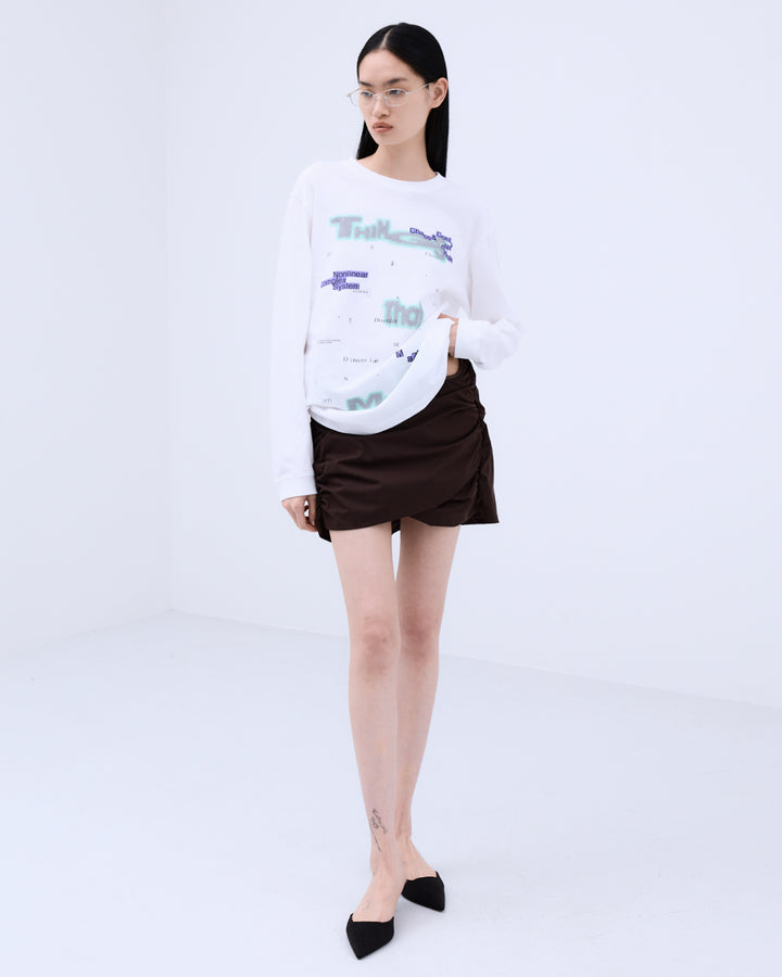 GATHERED TAFFETA SWIM BOTTOM