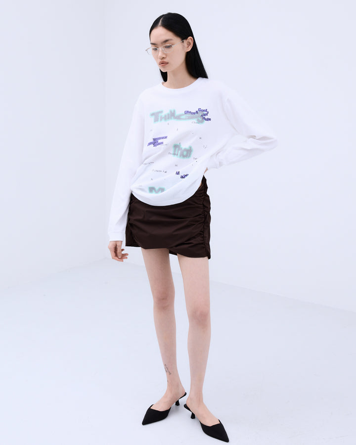 GATHERED TAFFETA SWIM BOTTOM