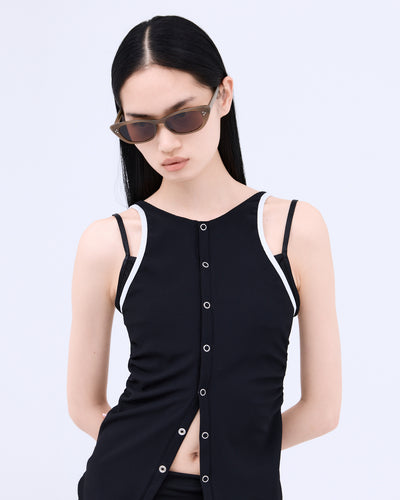 OPEN BACK LAYERED SWIM TOP