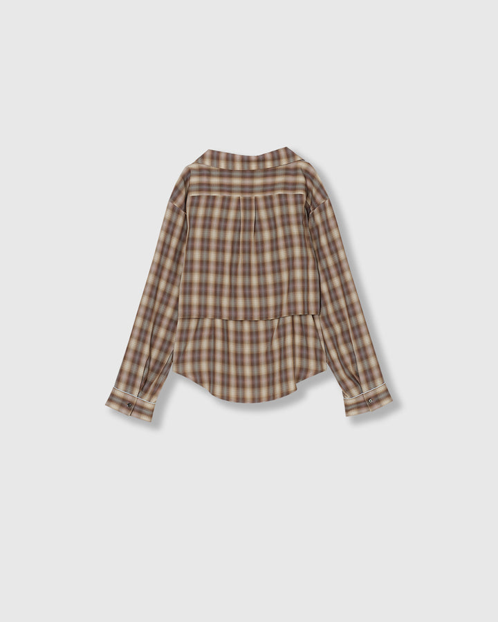 CHECK PIPING SHIRT ENSEMBLE