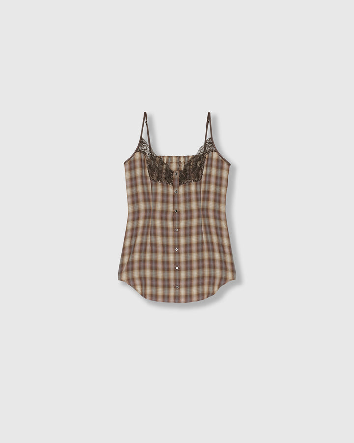 CHECK PIPING SHIRT ENSEMBLE