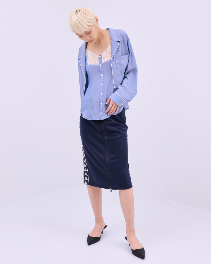 CHAMBRAY PIPING SHIRT ENSEMBLE
