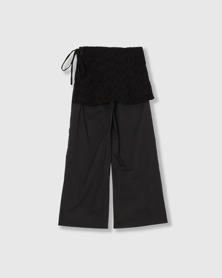 CHAOS EMBROIDERY LAYERED PANTS
