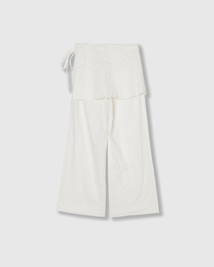 CHAOS EMBROIDERY LAYERED PANTS