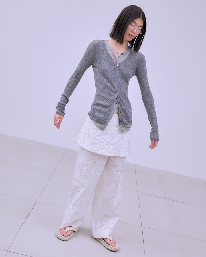 CHAOS EMBROIDERY LAYERED PANTS