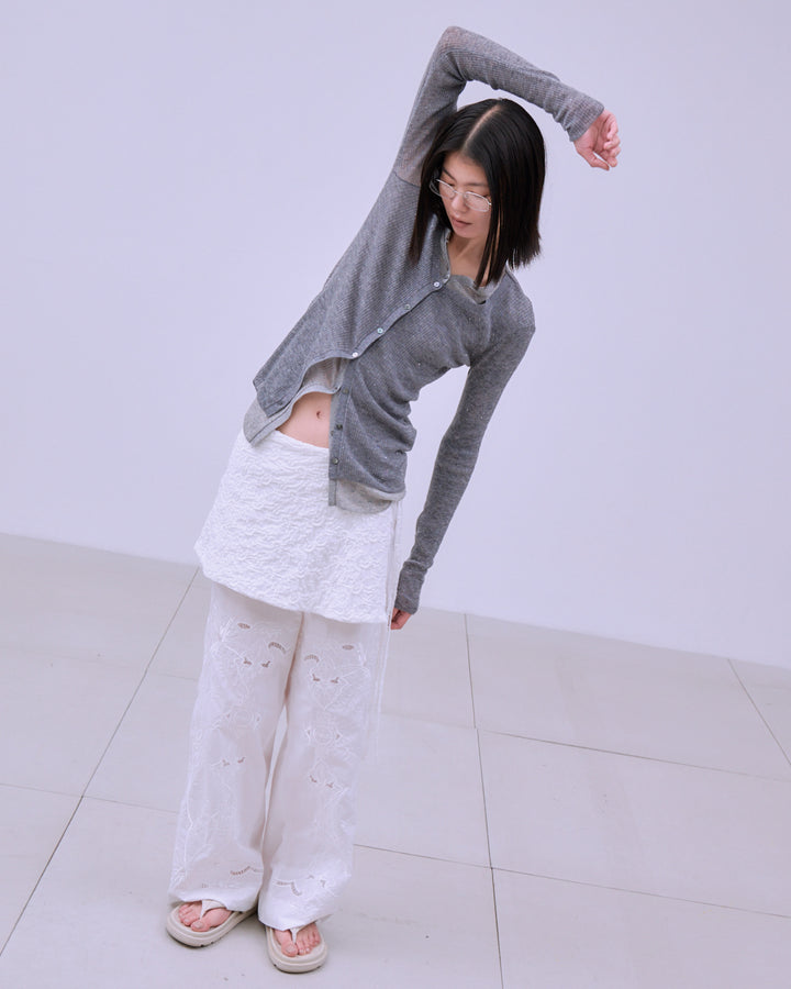 CHAOS EMBROIDERY LAYERED PANTS