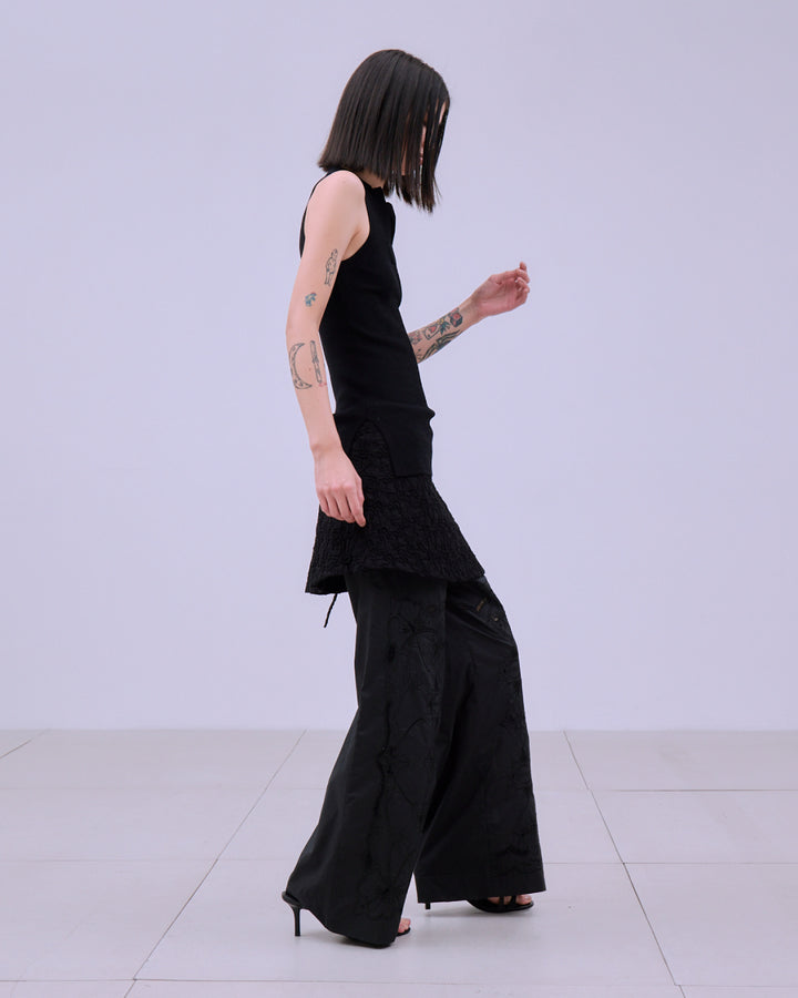 CHAOS EMBROIDERY LAYERED PANTS