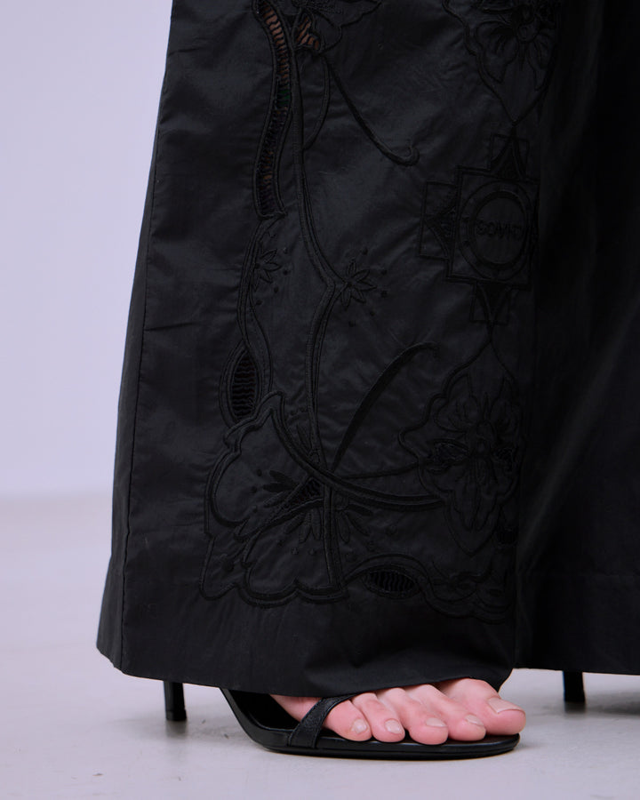 CHAOS EMBROIDERY LAYERED PANTS