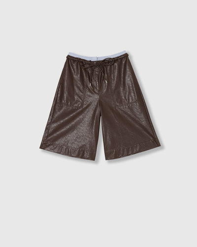 FAUX LEATHER BERMUDA PANTS