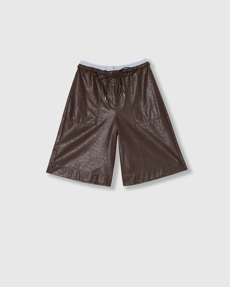 FAUX LEATHER BERMUDA PANTS
