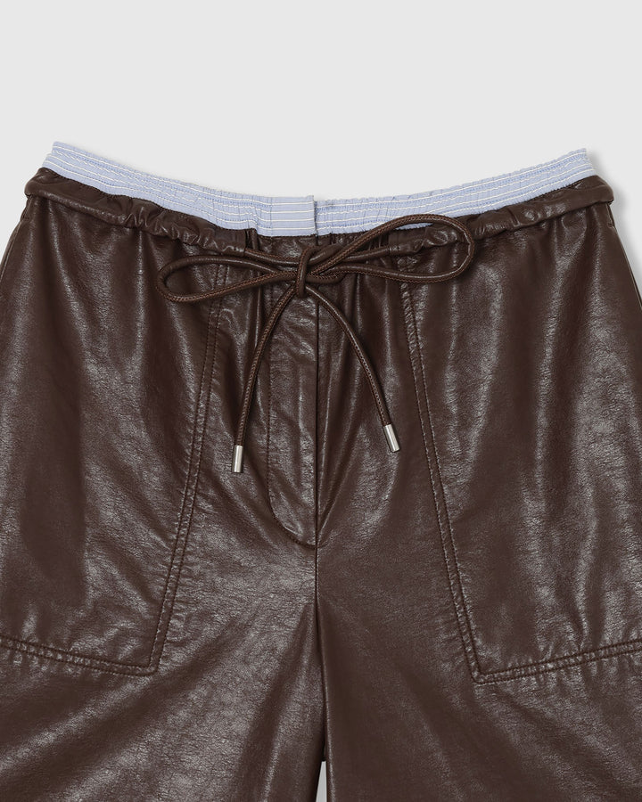 FAUX LEATHER BERMUDA PANTS