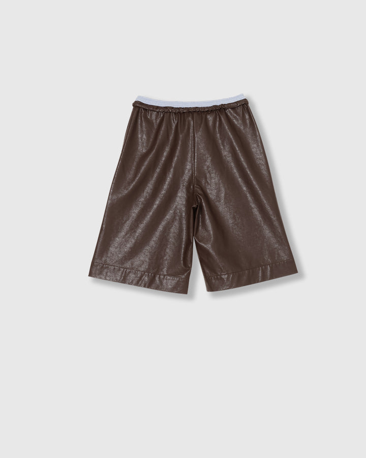 FAUX LEATHER BERMUDA PANTS