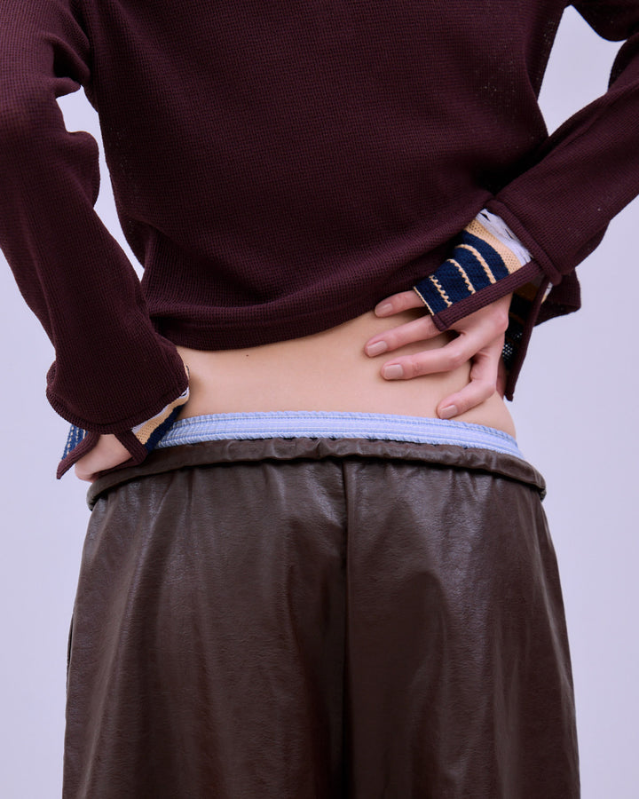 FAUX LEATHER BERMUDA PANTS