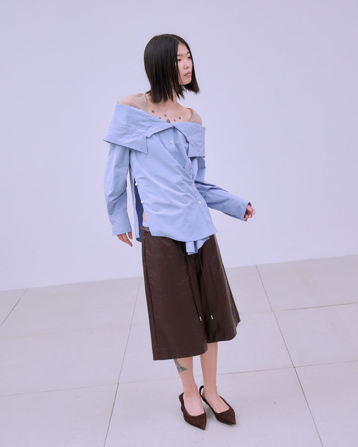 FAUX LEATHER BERMUDA PANTS