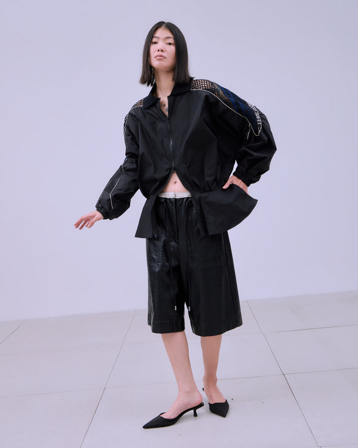 FAUX LEATHER BERMUDA PANTS