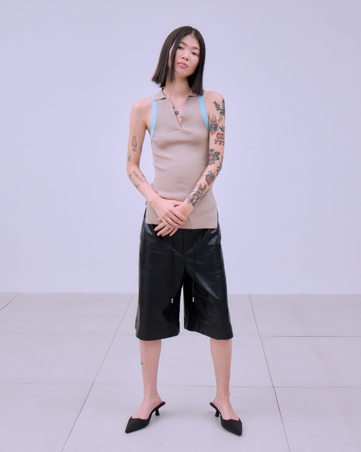 FAUX LEATHER BERMUDA PANTS | SENSE 17_ | STORE | THINGS THAT